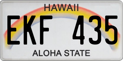 HI license plate EKF435
