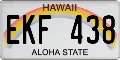 HI license plate EKF438