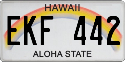 HI license plate EKF442