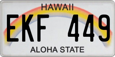 HI license plate EKF449
