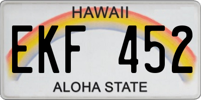HI license plate EKF452