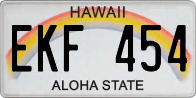 HI license plate EKF454