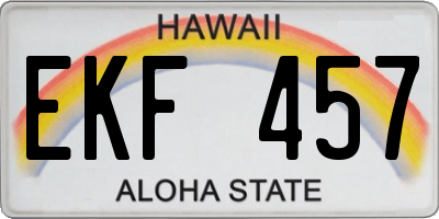 HI license plate EKF457