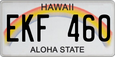 HI license plate EKF460