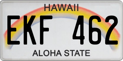 HI license plate EKF462