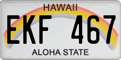 HI license plate EKF467