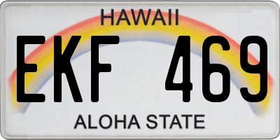 HI license plate EKF469