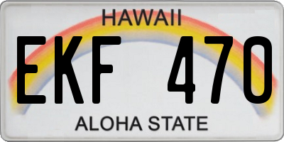 HI license plate EKF470
