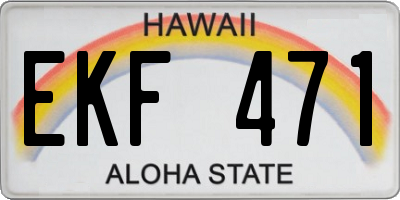 HI license plate EKF471