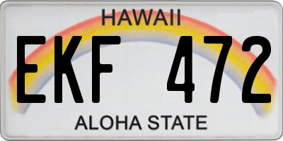 HI license plate EKF472