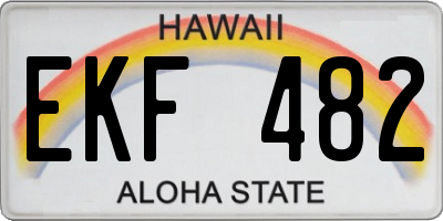 HI license plate EKF482