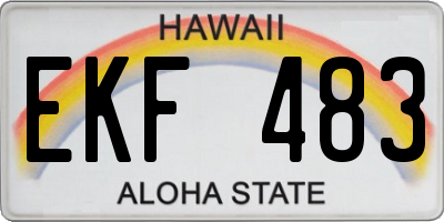 HI license plate EKF483