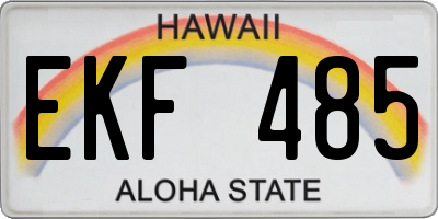 HI license plate EKF485