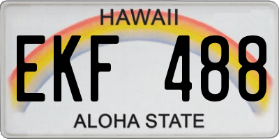 HI license plate EKF488