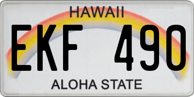 HI license plate EKF490