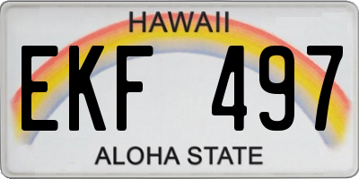 HI license plate EKF497