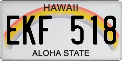 HI license plate EKF518