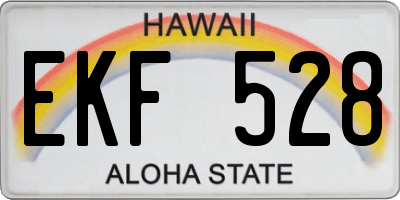 HI license plate EKF528
