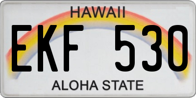 HI license plate EKF530