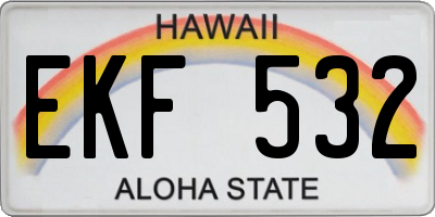 HI license plate EKF532