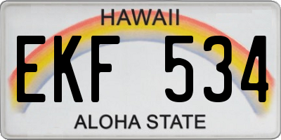 HI license plate EKF534