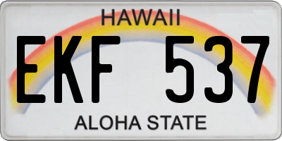 HI license plate EKF537