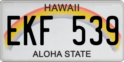 HI license plate EKF539