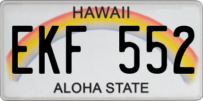 HI license plate EKF552