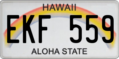 HI license plate EKF559