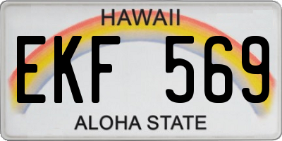 HI license plate EKF569