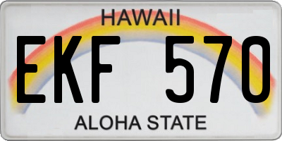 HI license plate EKF570
