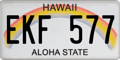 HI license plate EKF577