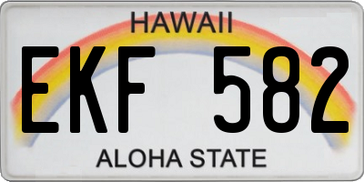 HI license plate EKF582