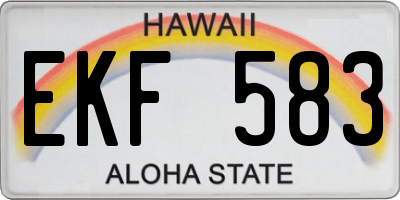 HI license plate EKF583