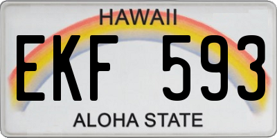 HI license plate EKF593