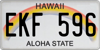 HI license plate EKF596