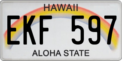 HI license plate EKF597