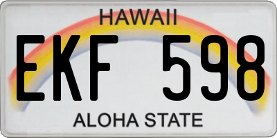 HI license plate EKF598