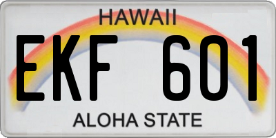 HI license plate EKF601