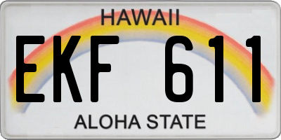 HI license plate EKF611