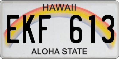 HI license plate EKF613