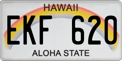 HI license plate EKF620