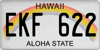 HI license plate EKF622