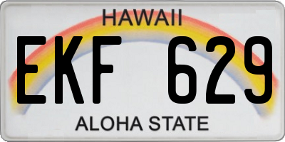 HI license plate EKF629