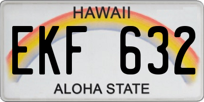 HI license plate EKF632