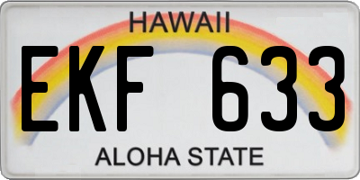 HI license plate EKF633