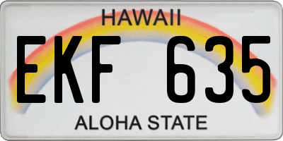HI license plate EKF635