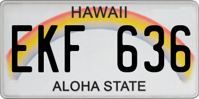HI license plate EKF636