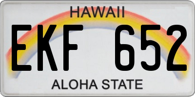 HI license plate EKF652