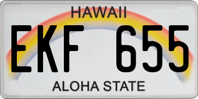 HI license plate EKF655